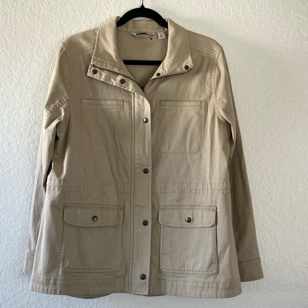 Ll Bean Womens Khaki Utility Jacket Size M